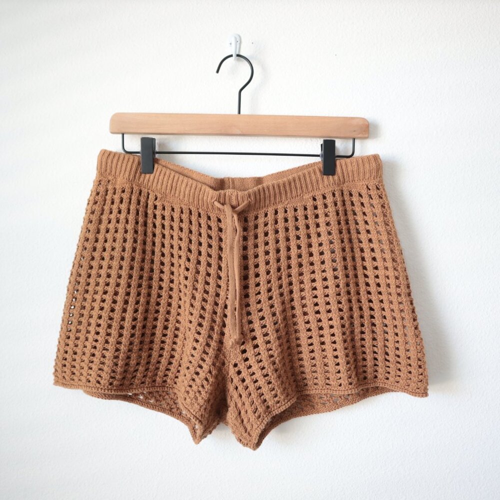 Wild Fable Brown Crochet Shorts